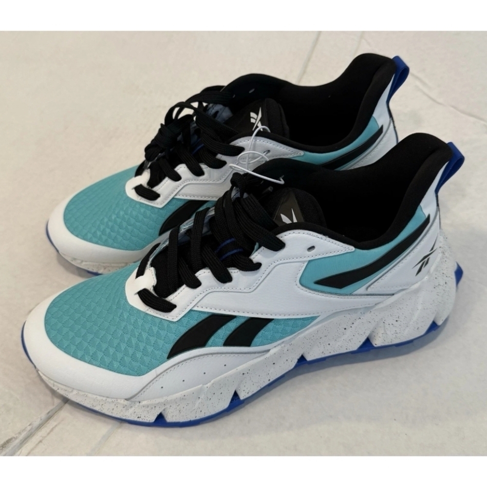 Reebok Men Float Zig 1 Running Shoes Color White Black Cyber Mint Size 9.5 NEW!